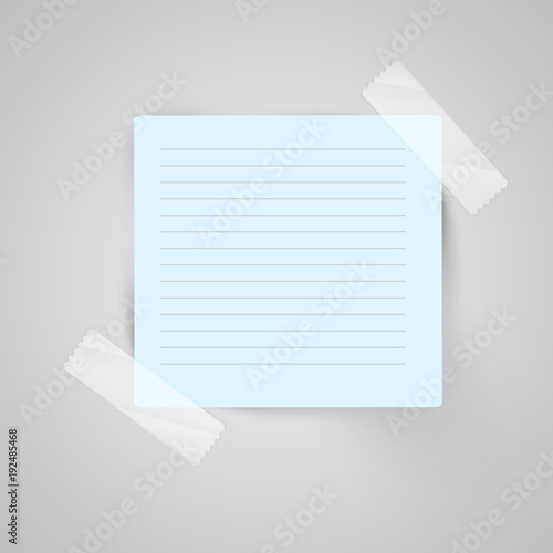 Paper notes with sellotape, vector.