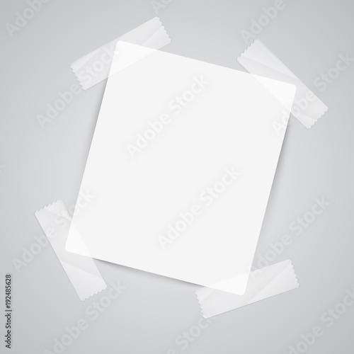 Paper notes with sellotape, vector.