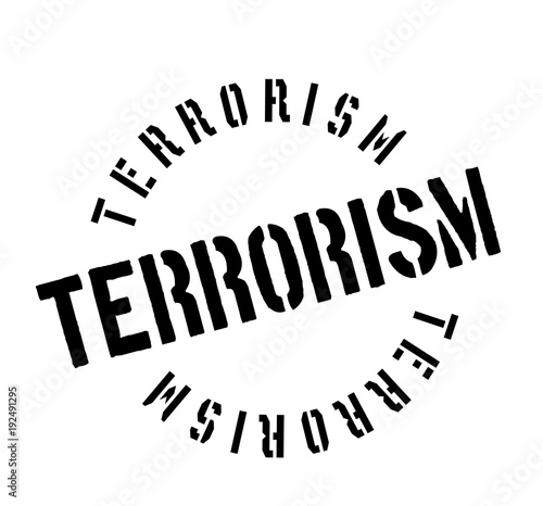 Terrorism rubber stamp. Grunge design with dust scratches. Effects can be easily removed for a clean, crisp look. Color is easily changed.