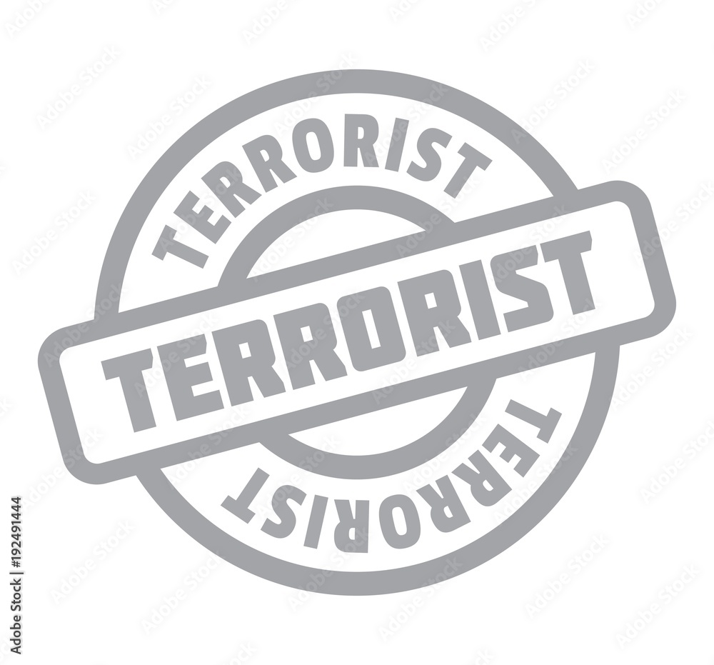 Terrorist rubber stamp isolated on white background Terrorist rubber stamp isolated on white background