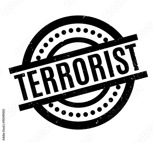 Terrorist rubber stamp isolated on white background