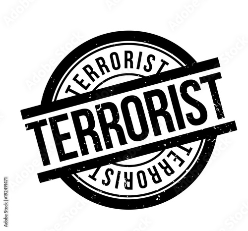 Terrorist rubber stamp isolated on white background