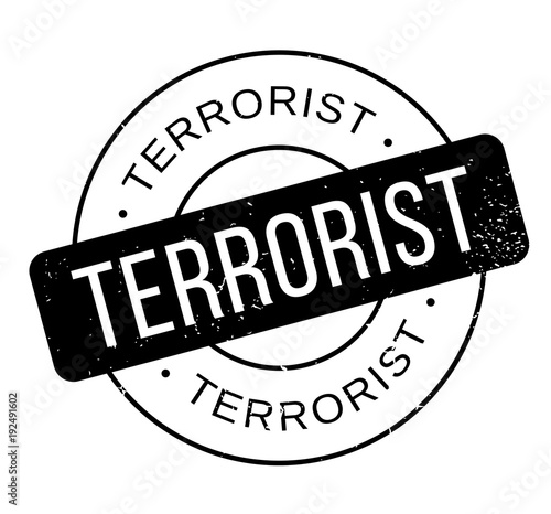 Terrorist rubber stamp isolated on white background