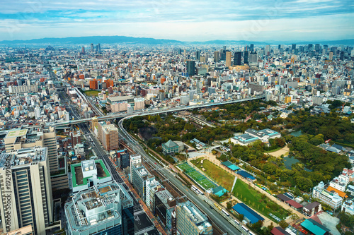 Aerial view of the Osaka cityscape in the morning © Tierney