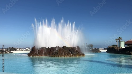 Fountain in pool, Puerto de la Cruz de Tenerife, Spain photo