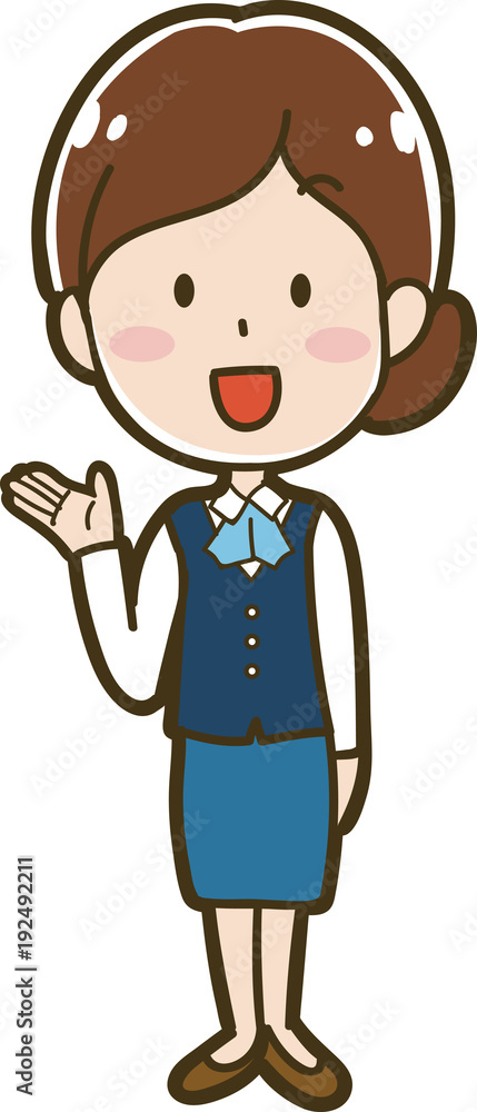リボン付きスーツを着たOLのイラスト素材 リボン付きスーツを着たOLのイラスト素材
