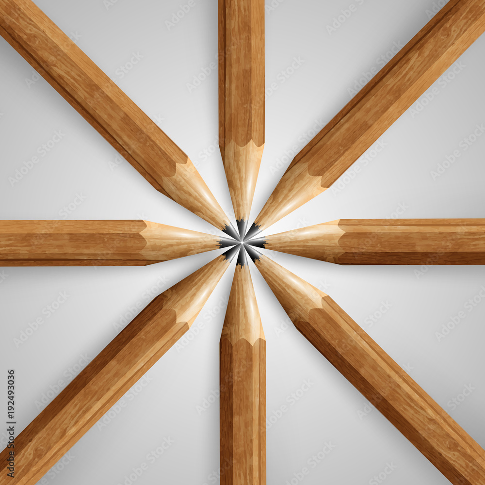 Wooden realistic pencils, vector Wooden realistic pencils, vector