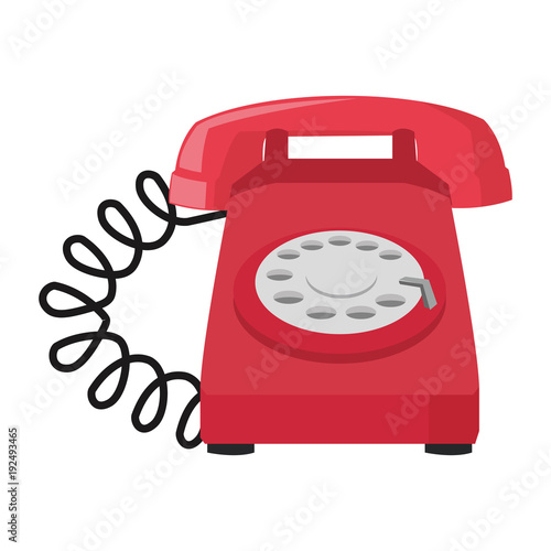 Vintage telephone cartoon icon vector illustration graphic design