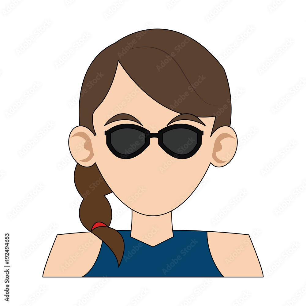 Woman faceless cartoon icon vector illustration graphic design Woman faceless cartoon icon vector illustration graphic design