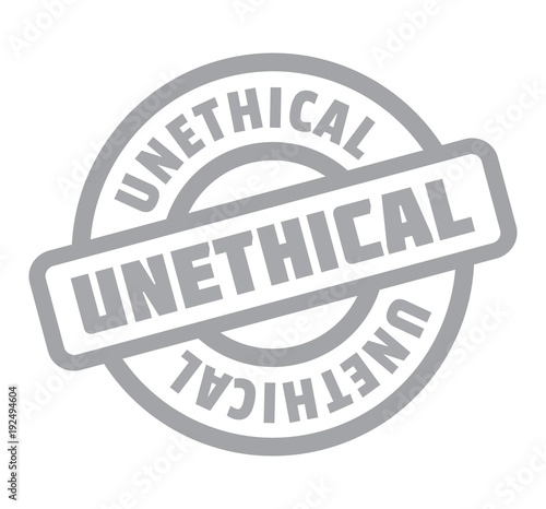Unethical rubber stamp. Grunge design with dust scratches. Effects can be easily removed for a clean, crisp look. Color is easily changed.