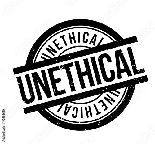 Unethical rubber stamp. Grunge design with dust scratches. Effects can be easily removed for a clean, crisp look. Color is easily changed.