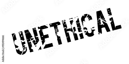 Unethical rubber stamp. Grunge design with dust scratches. Effects can be easily removed for a clean, crisp look. Color is easily changed.
