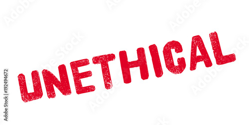 Unethical rubber stamp. Grunge design with dust scratches. Effects can be easily removed for a clean, crisp look. Color is easily changed.