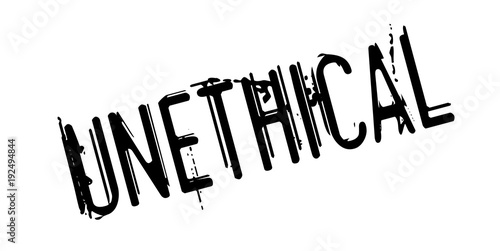 Unethical rubber stamp. Grunge design with dust scratches. Effects can be easily removed for a clean, crisp look. Color is easily changed.