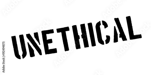 Unethical rubber stamp. Grunge design with dust scratches. Effects can be easily removed for a clean, crisp look. Color is easily changed.