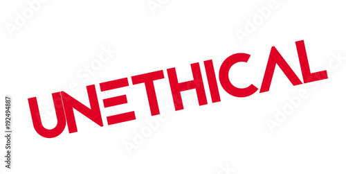 Unethical rubber stamp. Grunge design with dust scratches. Effects can be easily removed for a clean, crisp look. Color is easily changed.