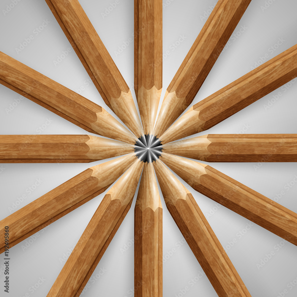 Wooden realistic pencils, vector Wooden realistic pencils, vector