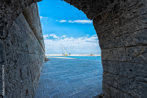 Fotografie View from the castle of Carlo V, Monopoli, Puglia, Italy.