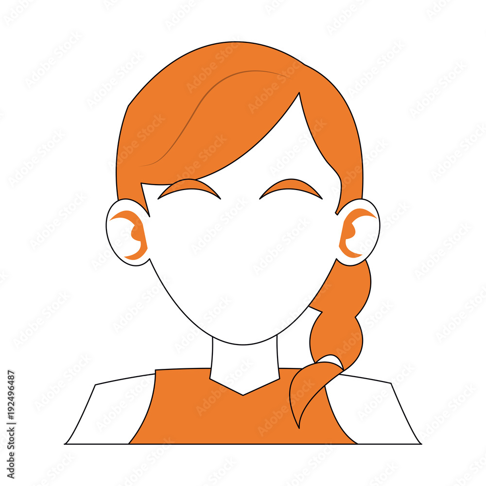 Woman faceless cartoon icon vector illustration graphic design Woman faceless cartoon icon vector illustration graphic design