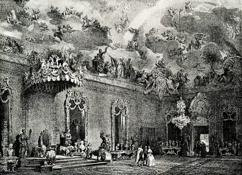 The Throne Room, Royal Palace, Madrid; painting of Jenaro Pérez Villaamil (from Spamers Illustrierte Weltgeschichte, 1894, 5[1], 737) photo