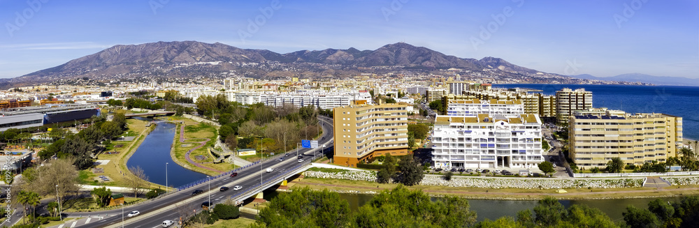 Fuengirola city, province of Málaga, Andalusia region, Spain. Panoramic view.