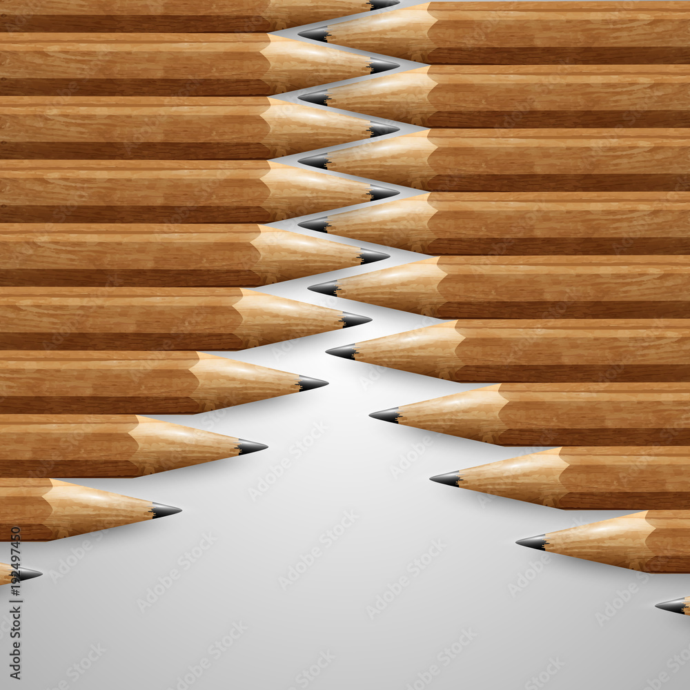 Obraz premium Realistic wooden pencils, vector