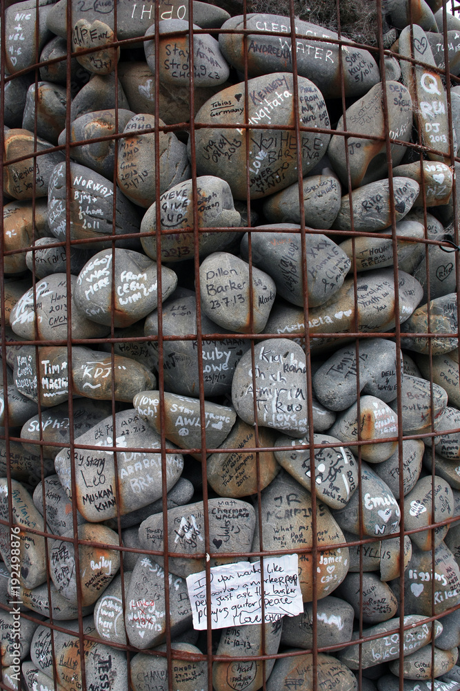 Fototapeta premium Gedenksteine in Christchurch, Neuseeland