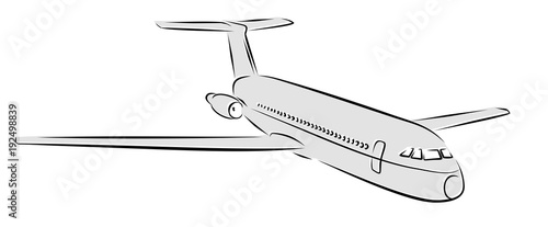 Sketch of passenger liner. 
