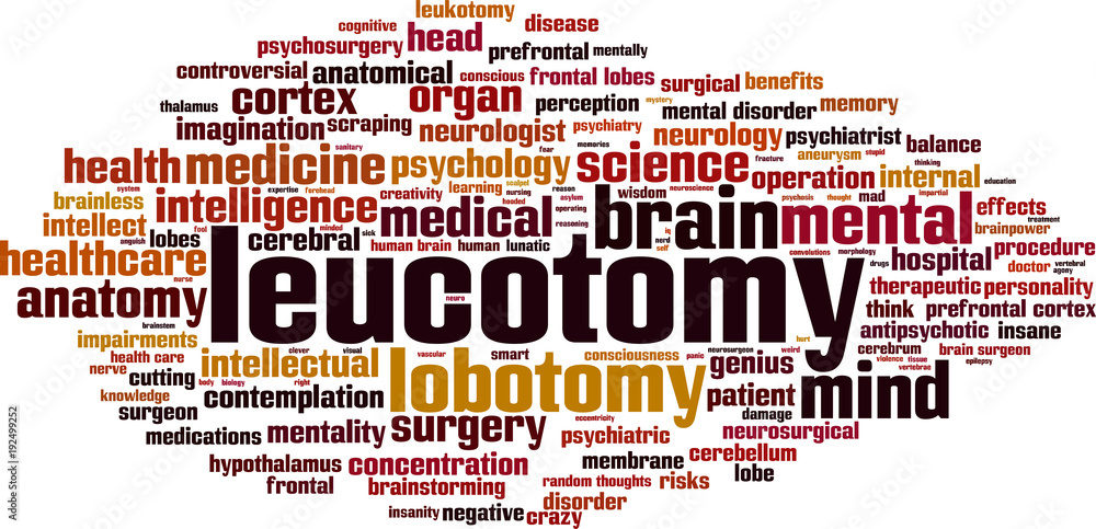 Leucotomy word cloud