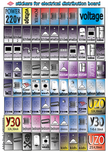 household electrical appliances stickers for electrical distribution board