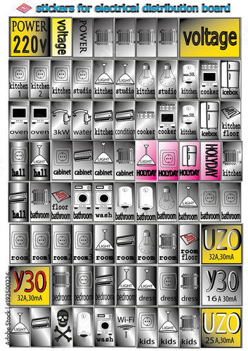 household electrical appliances stickers for electrical distribution board
