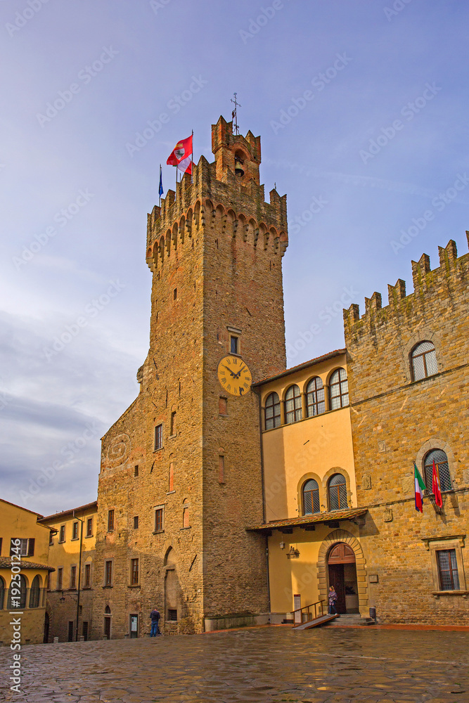 Naklejka premium Cortona, Rathaus 