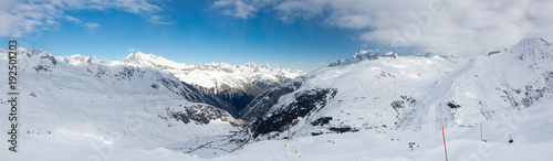 Beautiful view on snowy Alps from Gemsstock peak  Switzerland