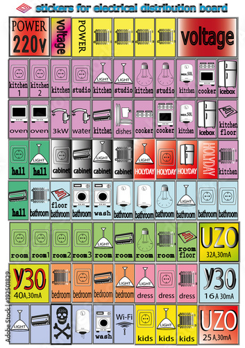 household electrical appliances stickers for electrical distribution board
