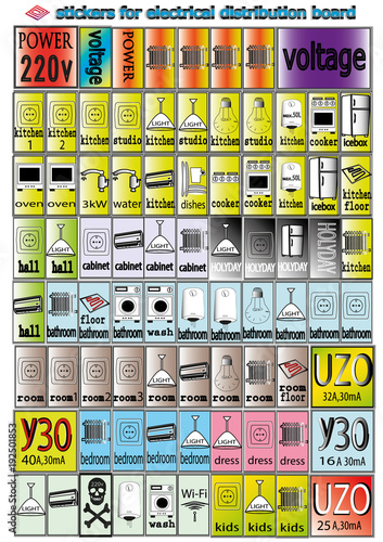 household electrical appliances stickers for electrical distribution board