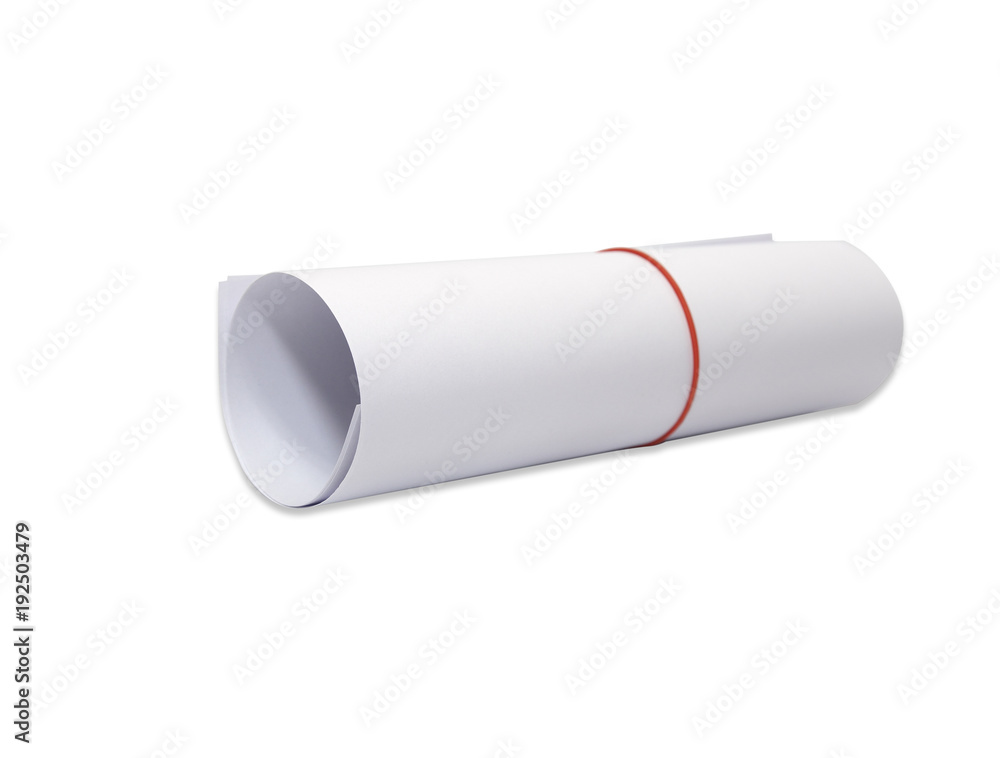 Roll of Papers on White Background Roll of Papers on White Background
