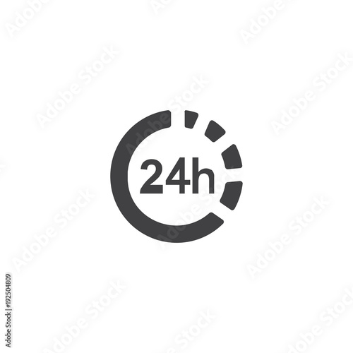 24 hour icon. sign design