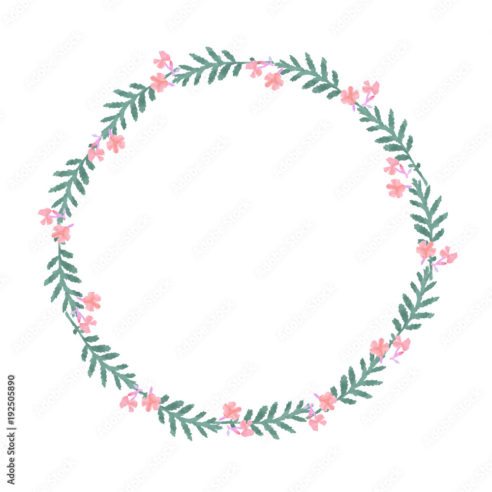 Vector minimal floral wreath with flowers EPS10 Vector minimal floral wreath with flowers EPS10