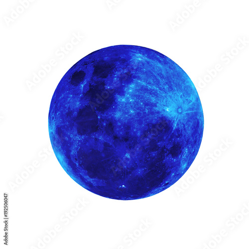 Blue moon isolated with white background and clippling path, Thailand. photo