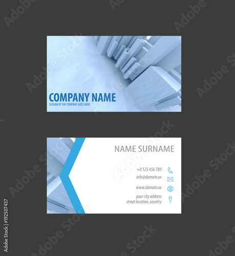 Bussines Card Design With Cubes Background