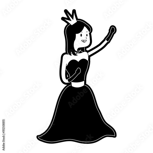 Princess cute cartoon icon vector illustration graphic design