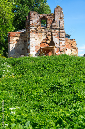 Ruins of church in Koporye fortress photo