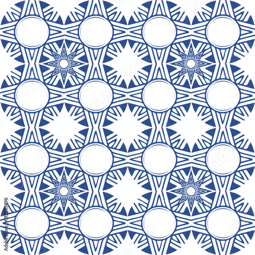 Vector seamless pattern: octagon oriental ethnic ornate. Persian islamic style imitation composition with eight point star. Great as cover, fashion print or textile backdrop, patchwork pattern.