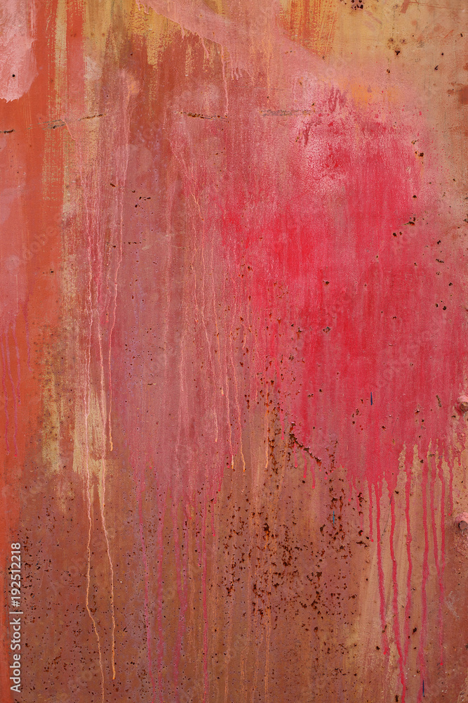 texture of a bright painted old metall wall pink close-up texture of a bright painted old metall wall pink close-up