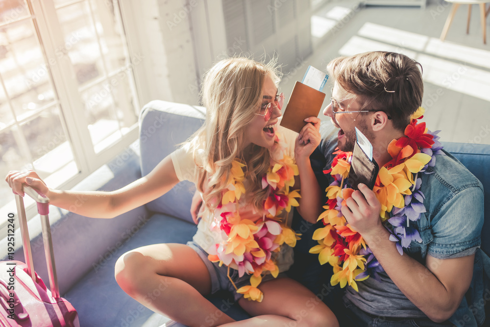 Couple preparing for travel Couple preparing for travel