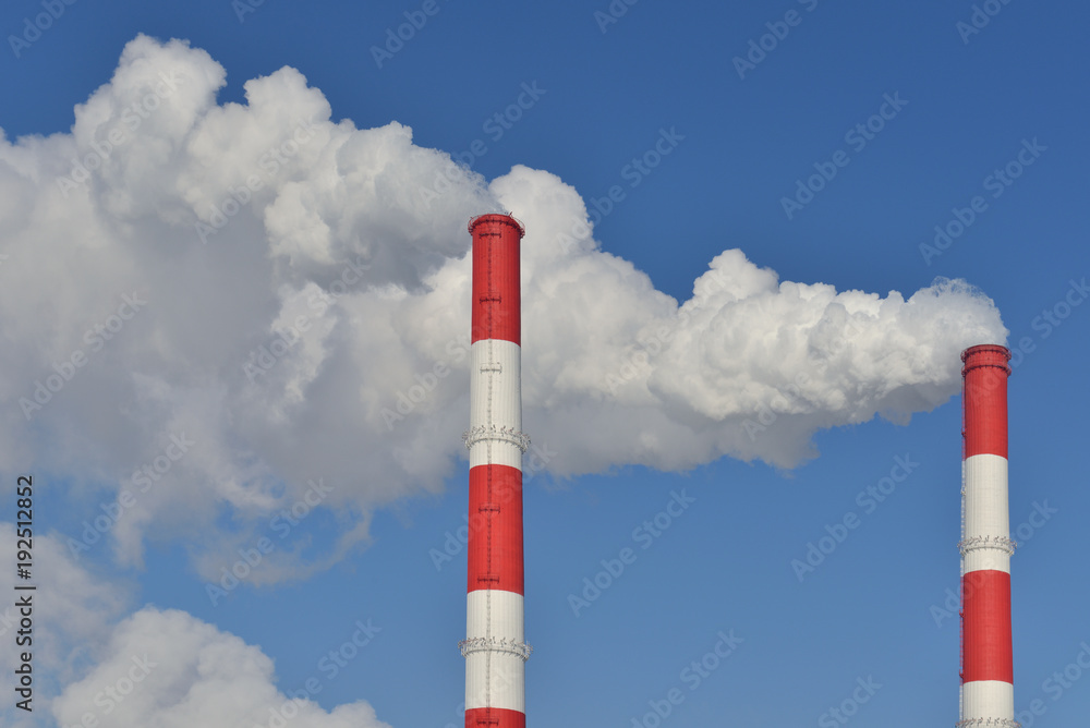Pollution air. Smoke from pipe. Moscow, Russia Pollution air. Smoke from pipe. Moscow, Russia