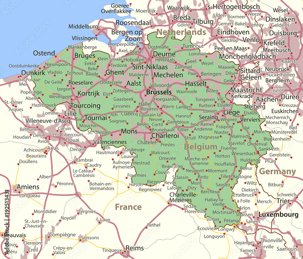 Obraz premium Belgium-World-Countries-VectorMap-A