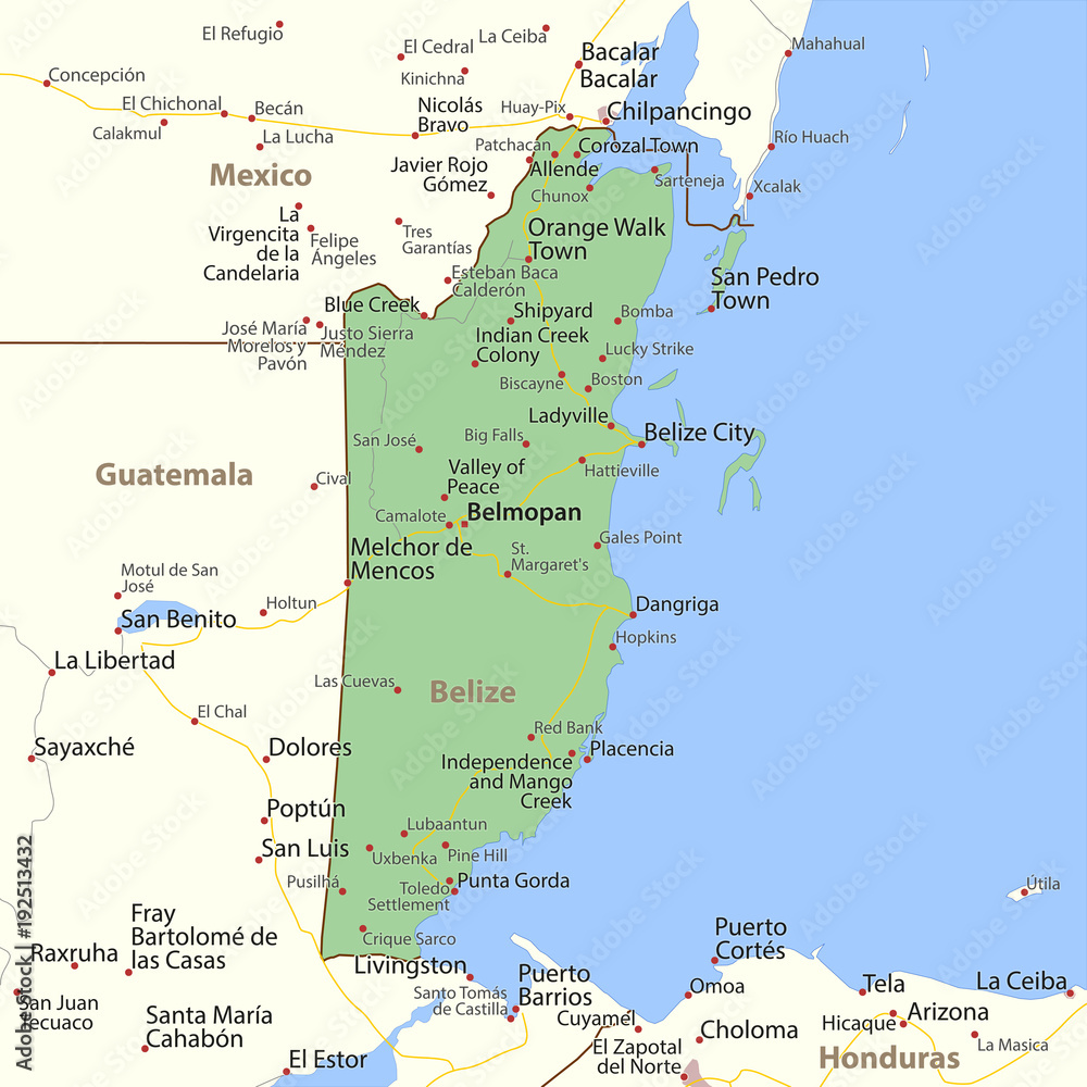 Obraz premium Belize-World-Countries-VectorMap-A