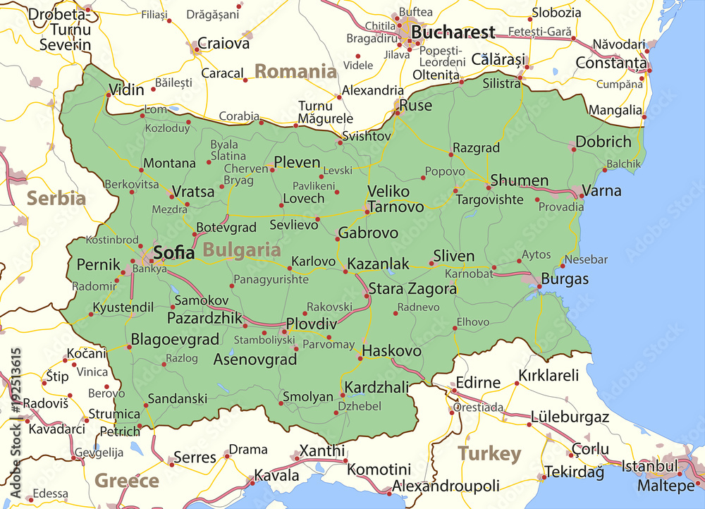 Obraz premium Bulgaria-World-Countries-VectorMap-A