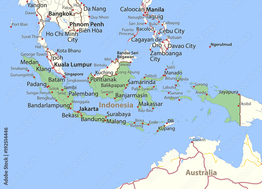 Obraz premium Indonesia-World-Countries-VectorMap-A